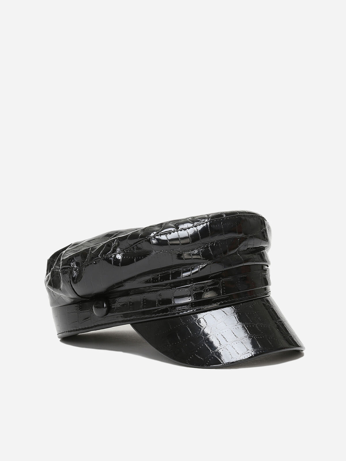 Gavroche en vinyle effet croco- Noir