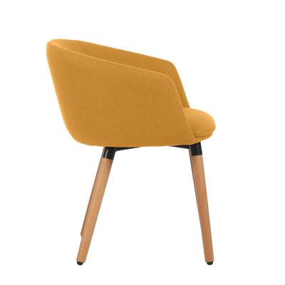 Fauteuil ARCO - 4 pieds bois - jaune safran