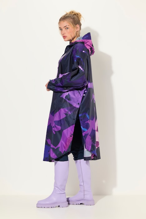 Funktions-Regencape, Unisex, Print, Kapuze
