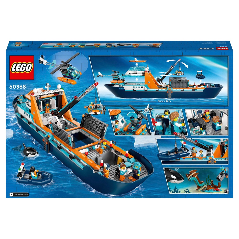 LEGO City 60368 Arktis-Explorerschiff Großes schwimmendes Boot Spielzeug