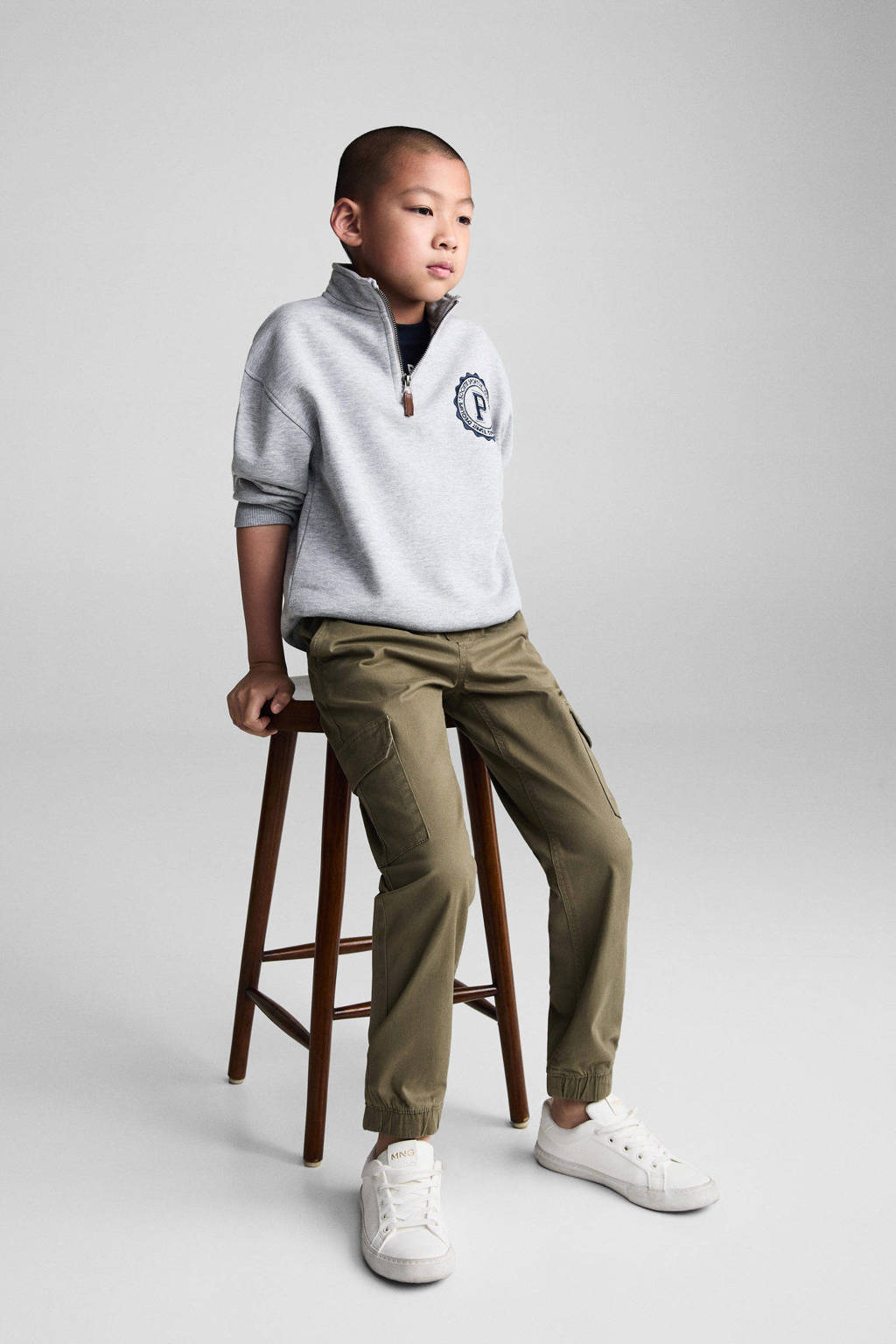Mango Kids cargobroek kakigroen
