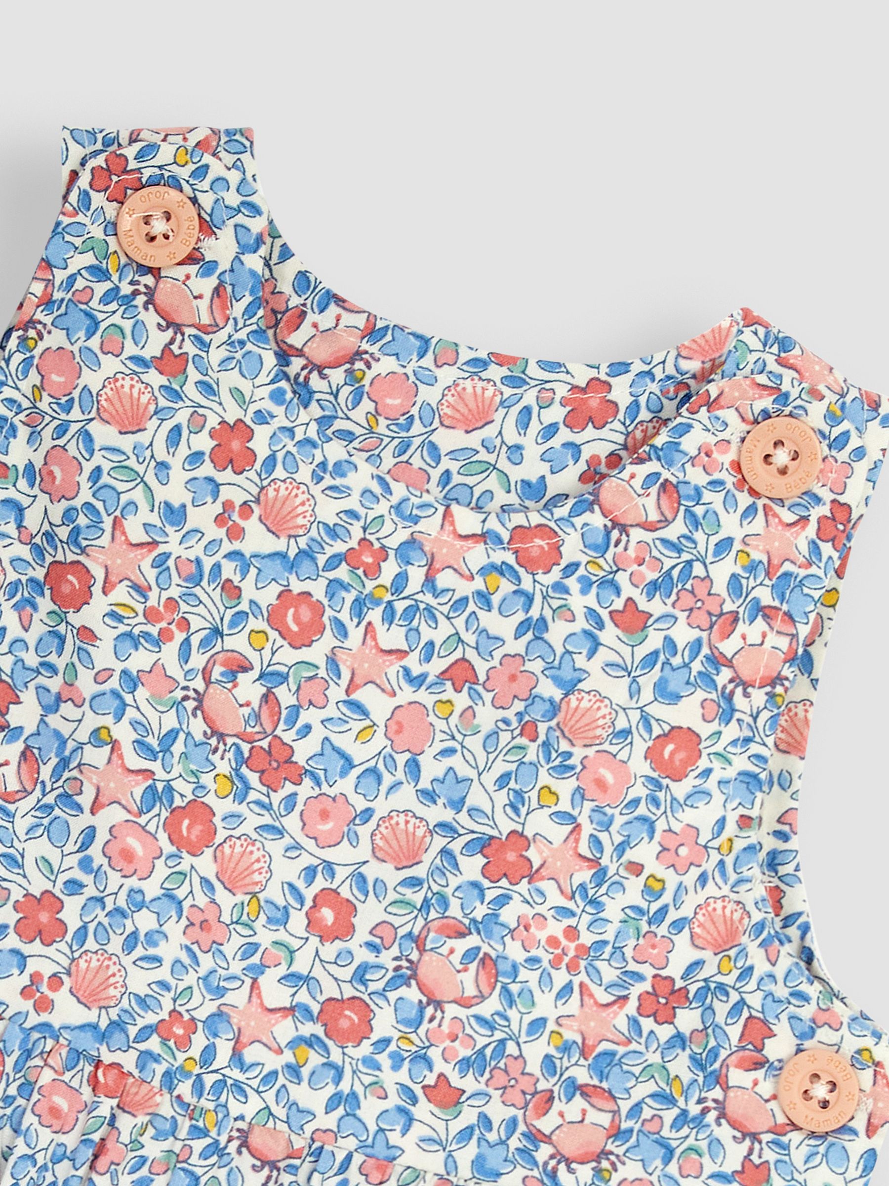 JoJo Maman Bébé tuinbroek met bloemapplicatie op zak