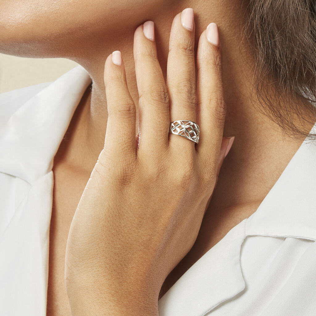 Bague Losangia Argent Blanc