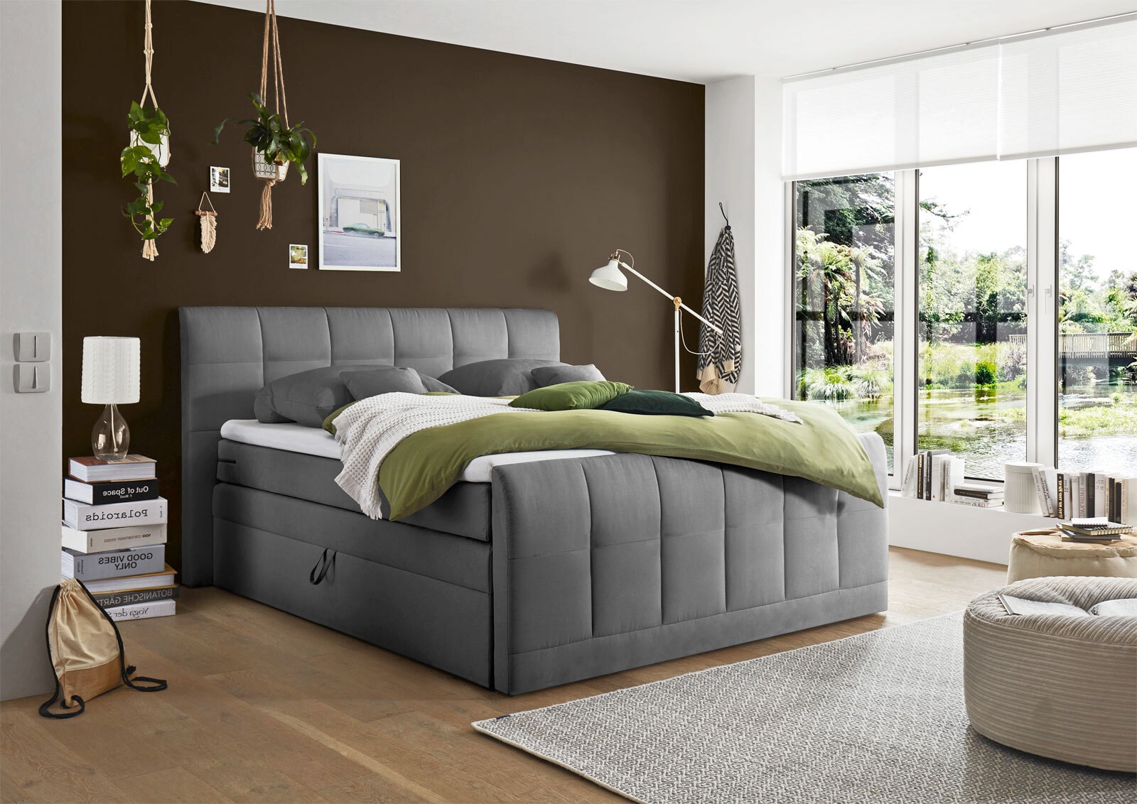 LIV´IN Boxspringbett GIRONA 180 x 200 cm anthrazit