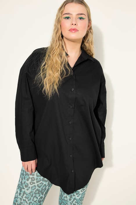 Bluse, oversized, Rücken-Knopfleiste, Langarm