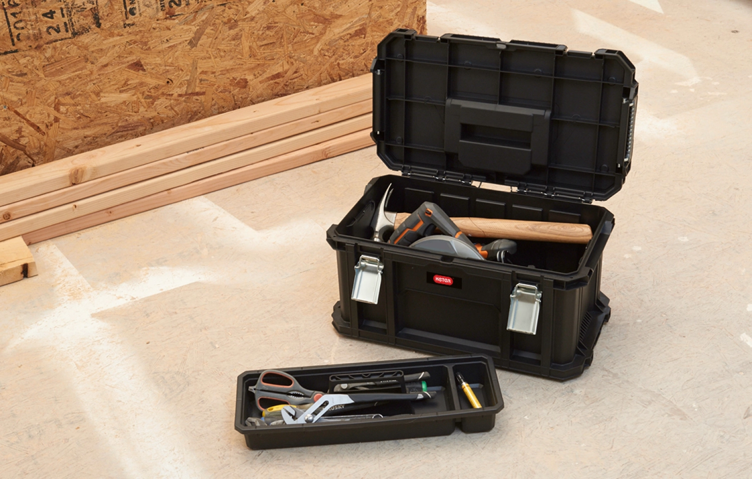 Keter 238273 Connect mobiele Gereedschapskist set - 3-delig - Zwart