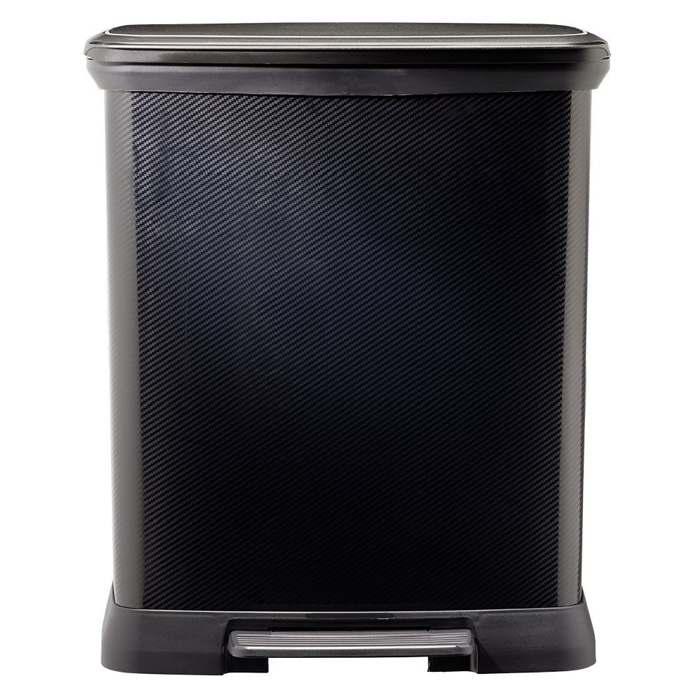 Poubelle à pédale plastique noir carbone 30L
