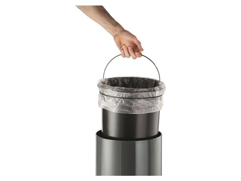 DURABLE Treteimer 5 l, Silber Metall-Papierkorb