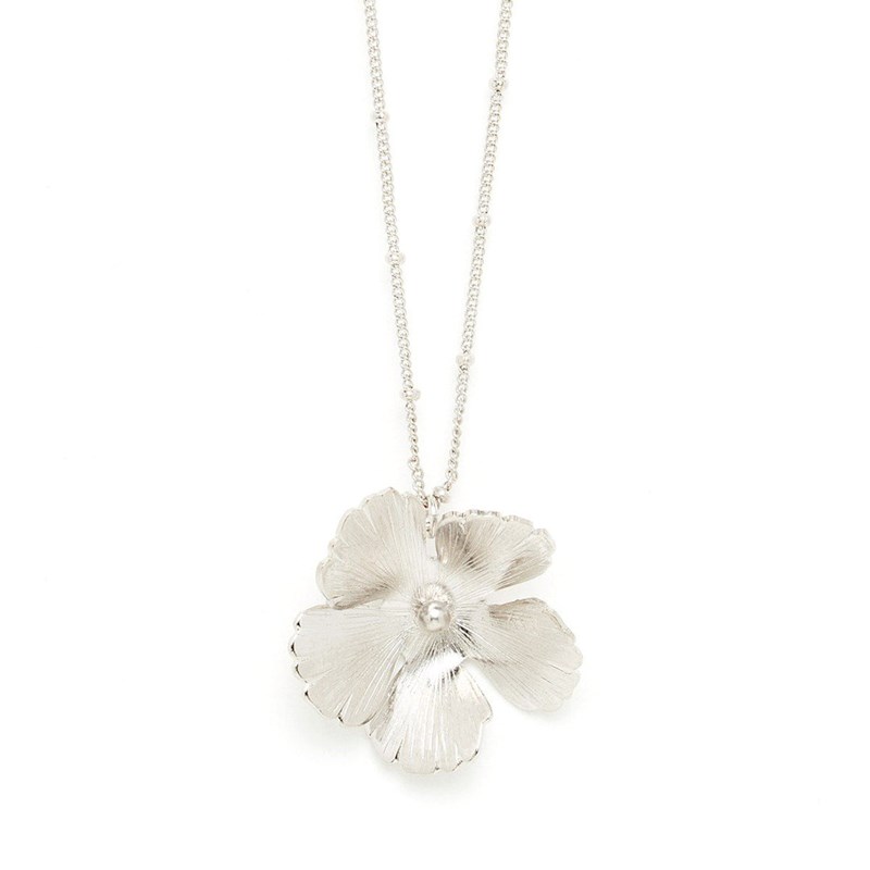 collier fleur plaqué argent - ORPHÉE