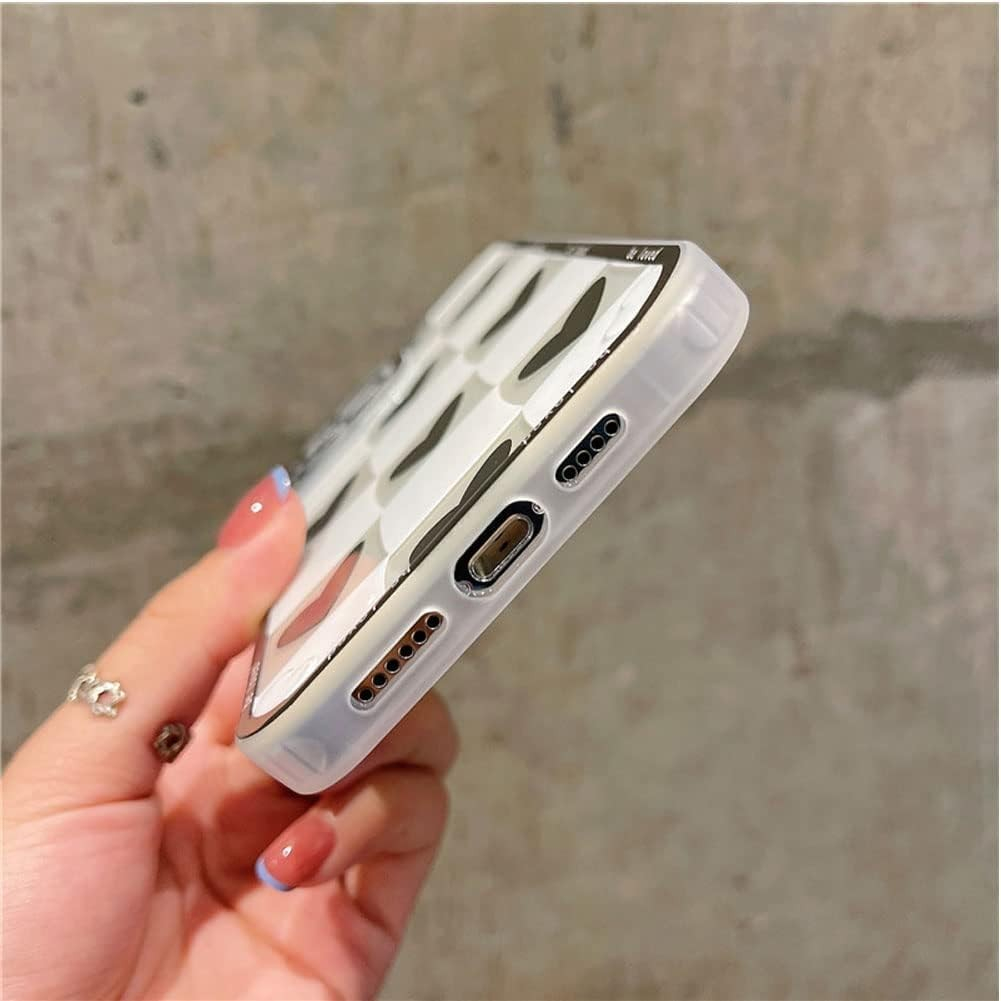 iPhone 13 Pro Gummi Case Hülle Kameraschutz im Schachbrettmuster - Schwarz / Weiss