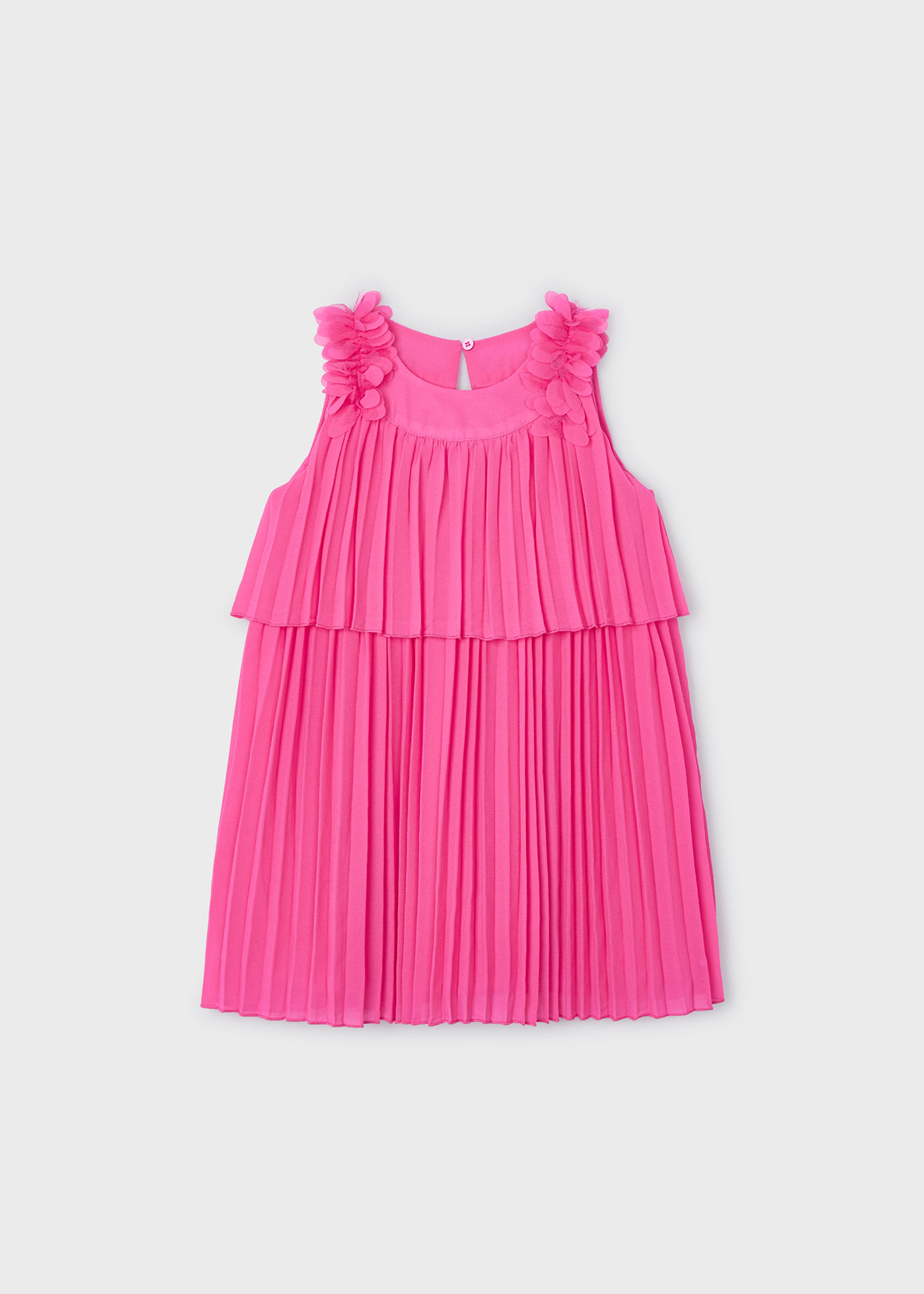 Vestido plissado fúcsia para meninas