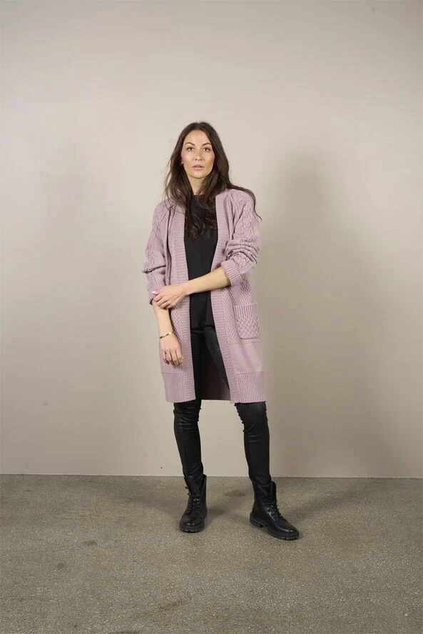 NÜ Denmark Vibe Cardigan knit Dusty purple mix