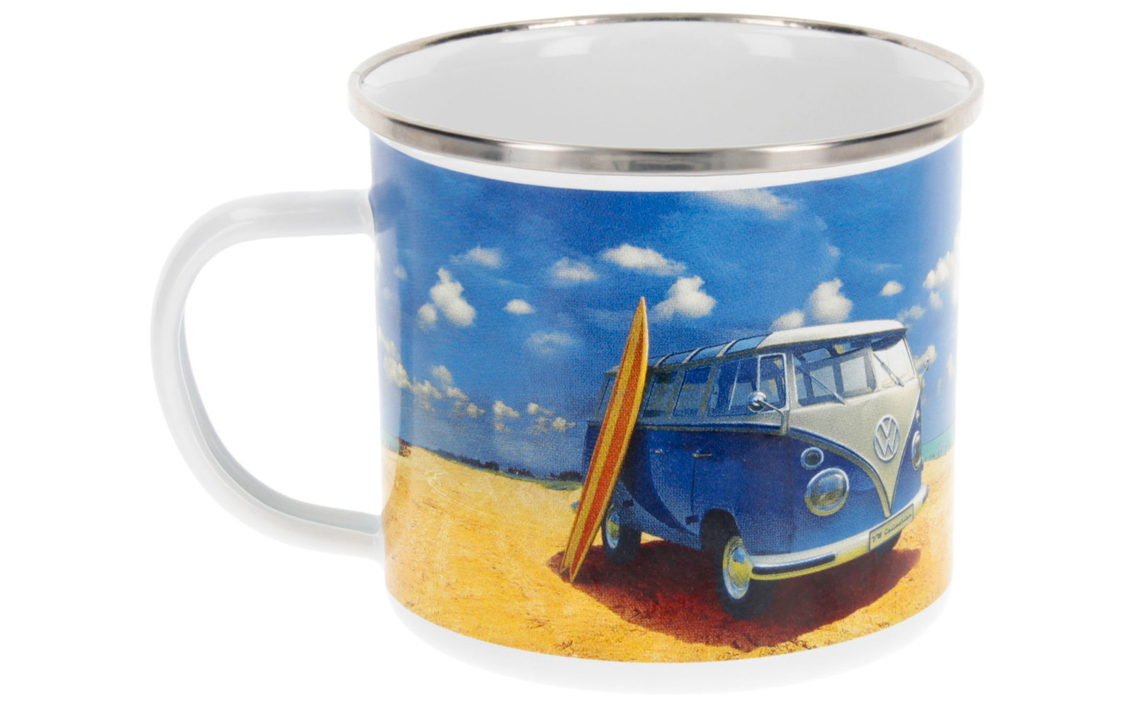 VW Collection T1 Bulli Emaille Tasse 500 ml Beachlife