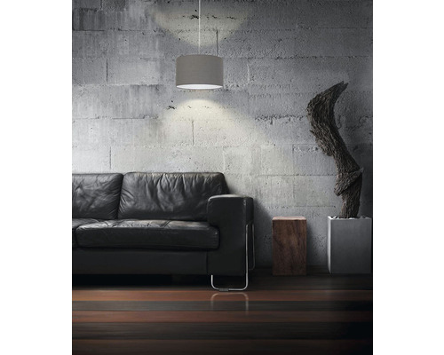 Hanglamp, 1-lichts, Ø 38 cm, antraciet/bruin