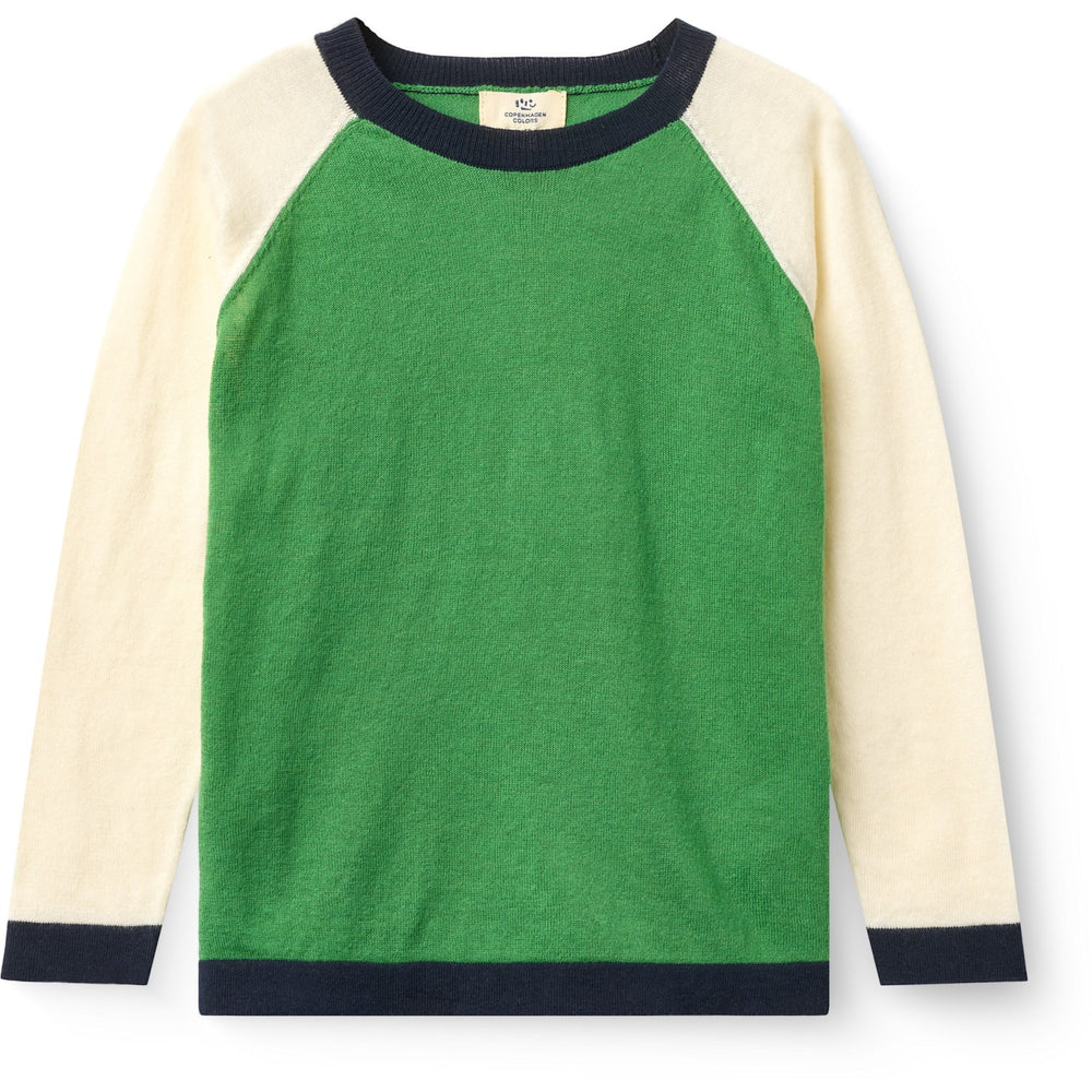 Køb COPENHAGEN COLORS Sharp Green Comb. Light Strikket Farve Block Bluse