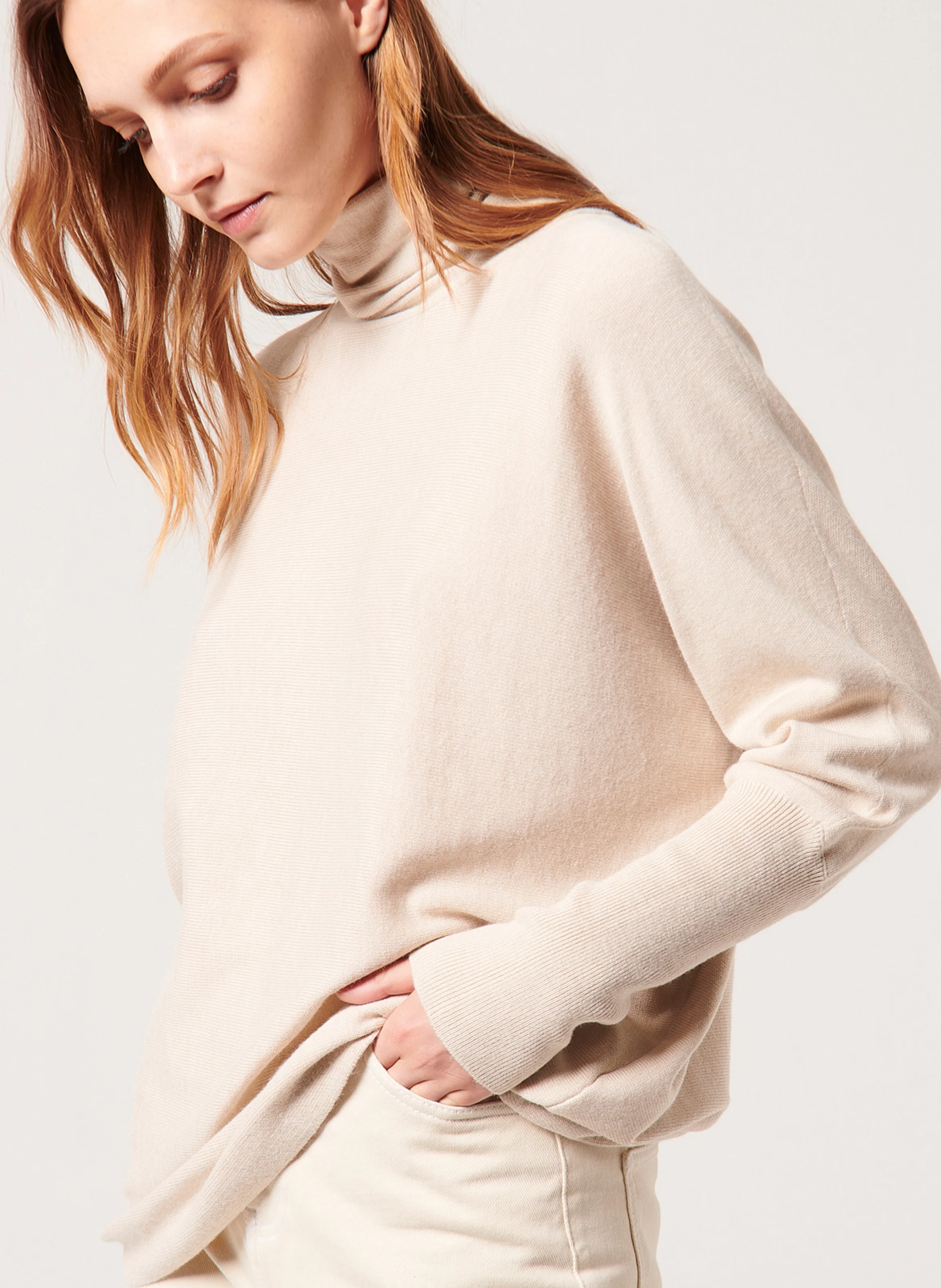 PRUNA - Pull oversize en maille | Beige