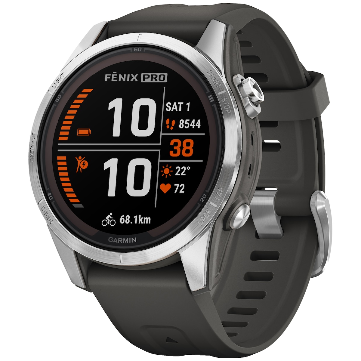 Garmin Fenix 7S Pro Solar smartklokke, 42mm (sølv)