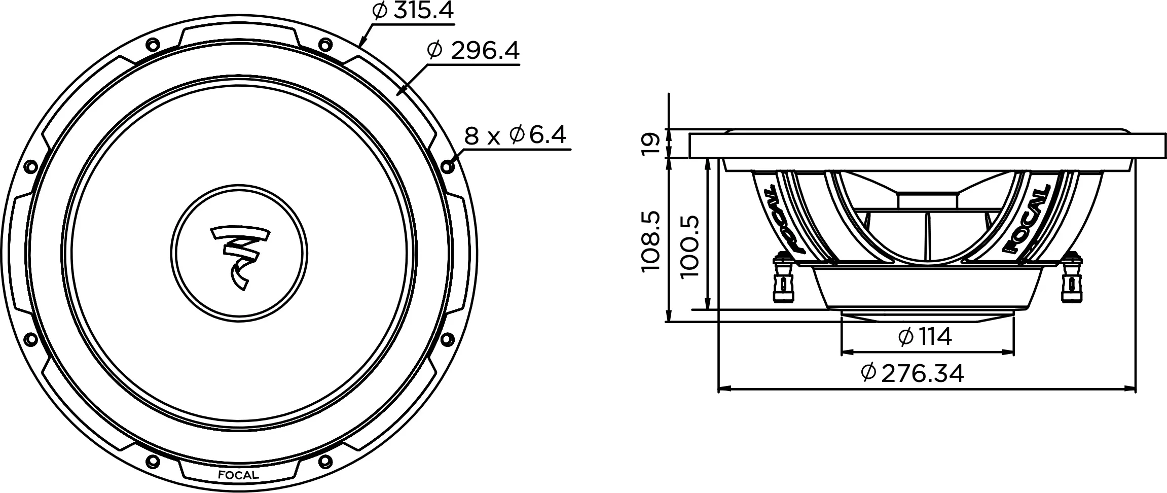 Focal P 30 FSE Subwoofers voiture