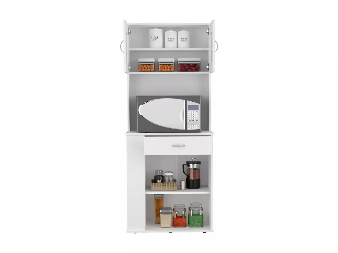 Capienza Meuble de cuisine pour micro-ondes, avec 1 tiroir et 2 portes , 169.92 cm X 69.85 cm X 34.79 cm , Blanc
