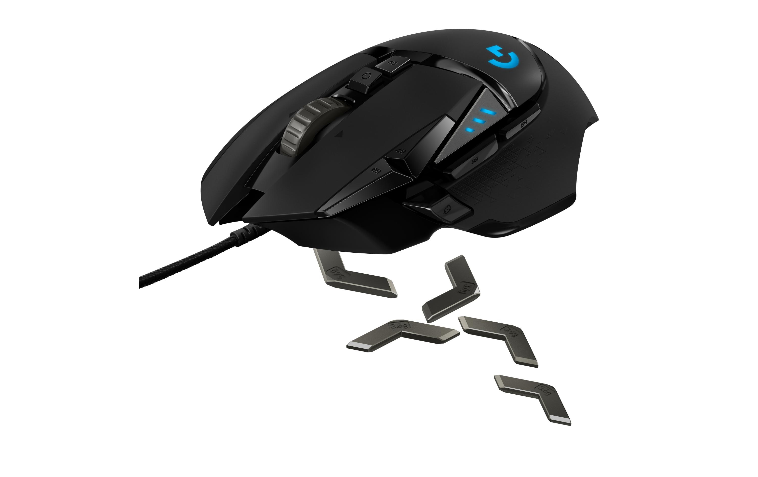 Gaming-Maus G502 HEROHochpräzise Gaming-Maus mit justierbarem Handling und RGB-Beleuchtung