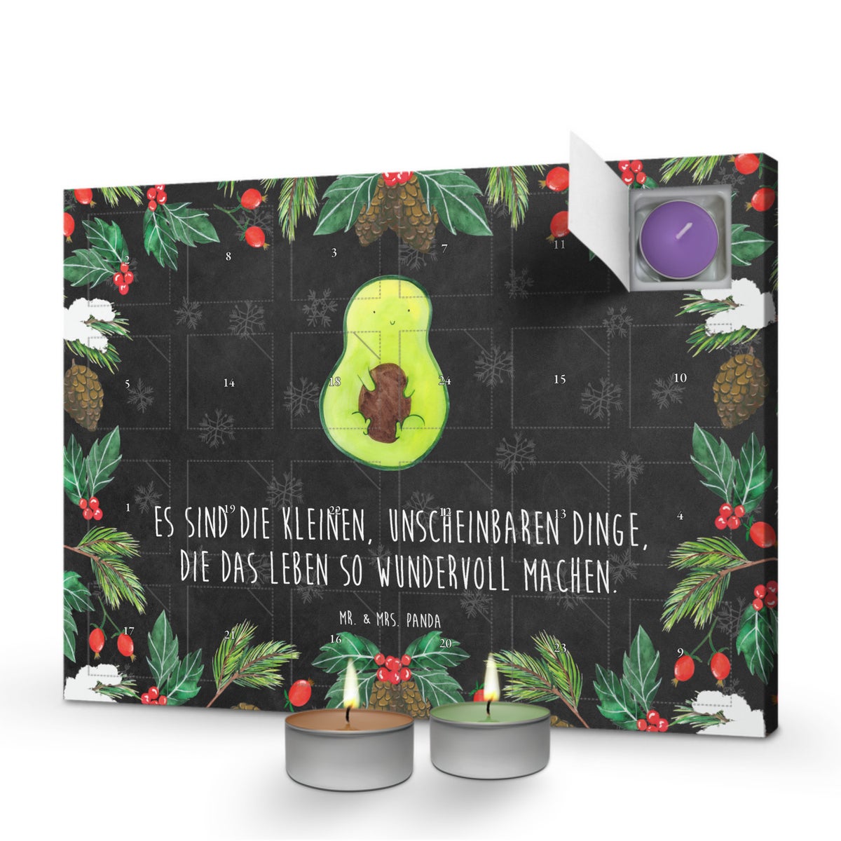 Mr. & Mrs. Panda Geurkaars Adventskalender Avocado Pit - Zwart