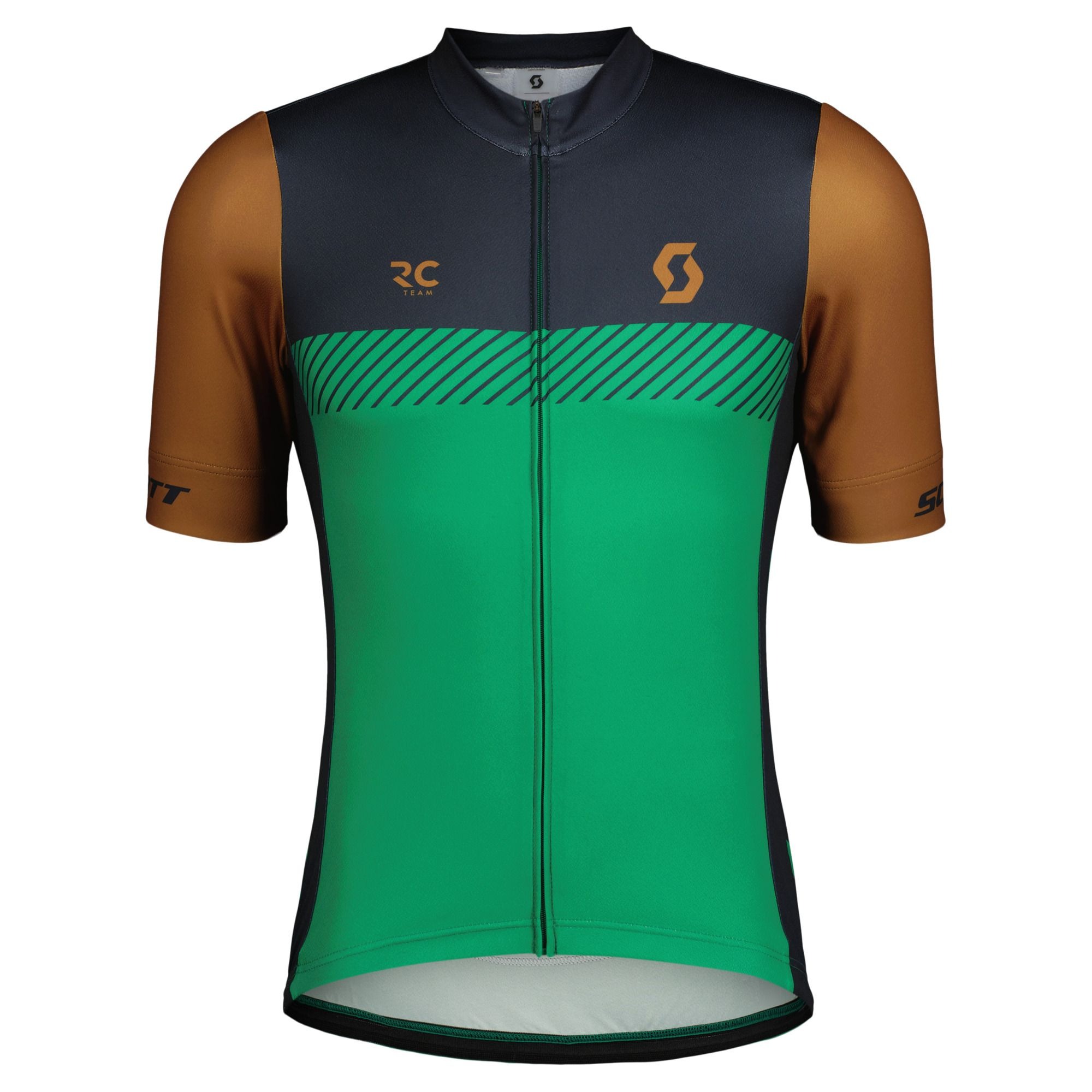SCOTT RC Team kortærmet cykeltrøje bread brown/amazon green herre