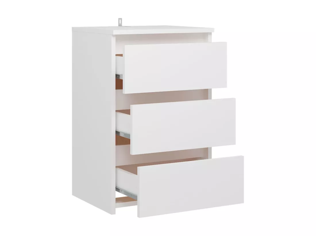 Tables de chevet 2 pcs Blanc 40x35x62,5 cm Aggloméré
