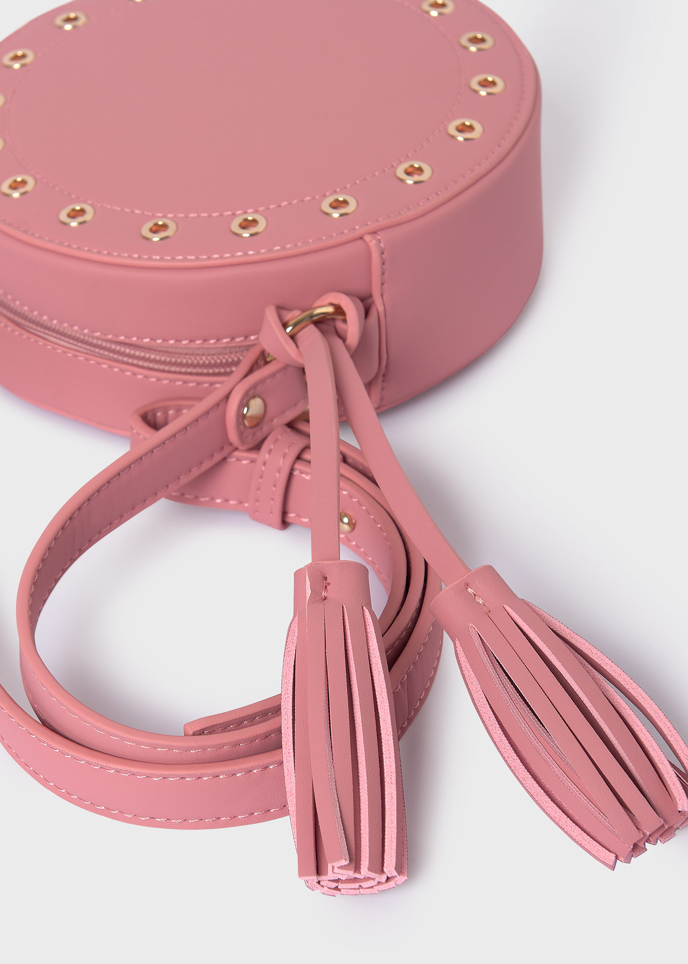 Bolsa redonda com franjas para meninas