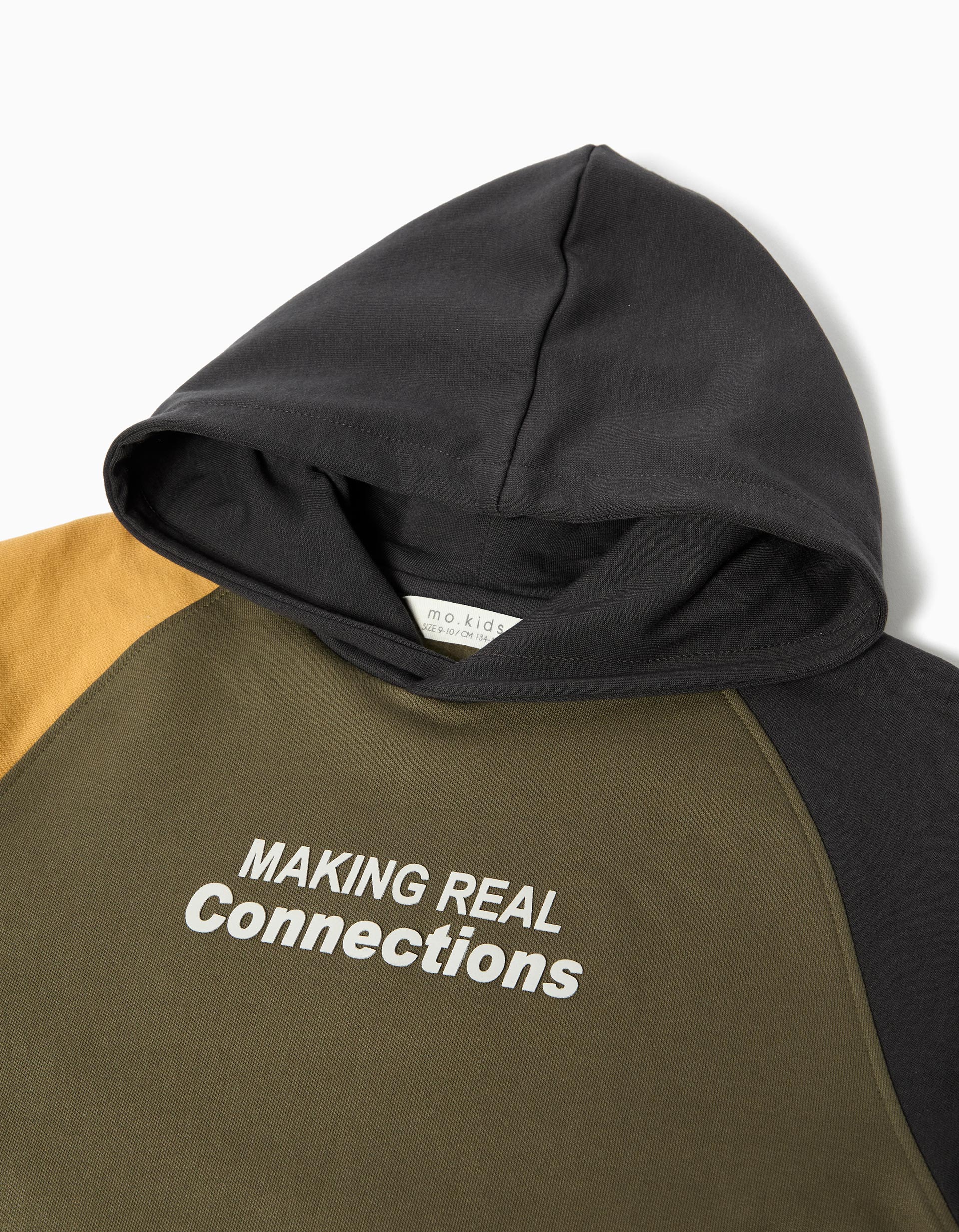 Sweatshirt de Felpa Capuz, Menino, Verde Escuro