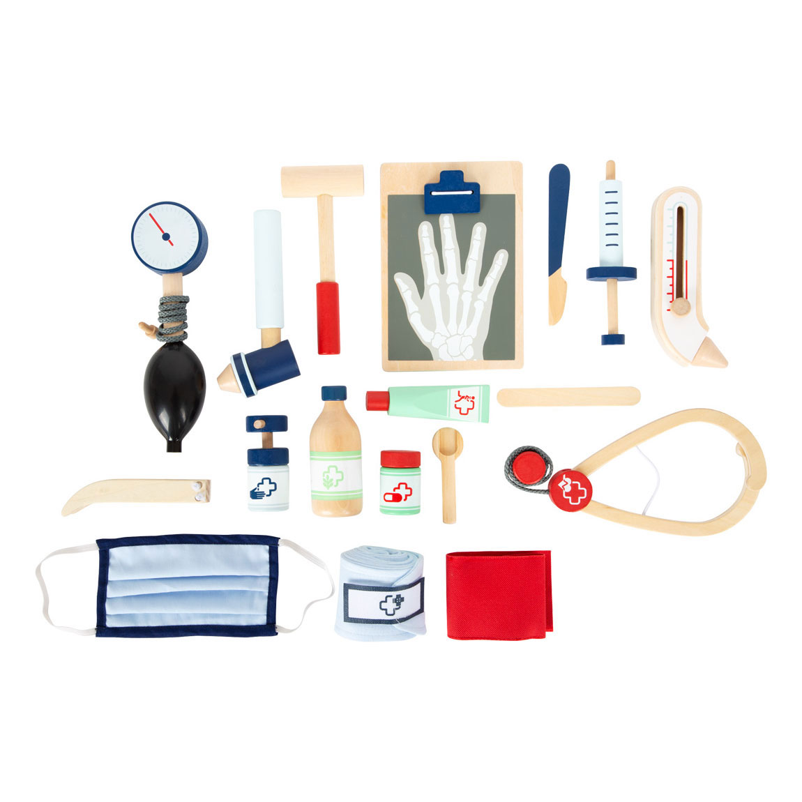 Small Foot-Dokterstas met Houten Dokter Accessoires, 18dlg.