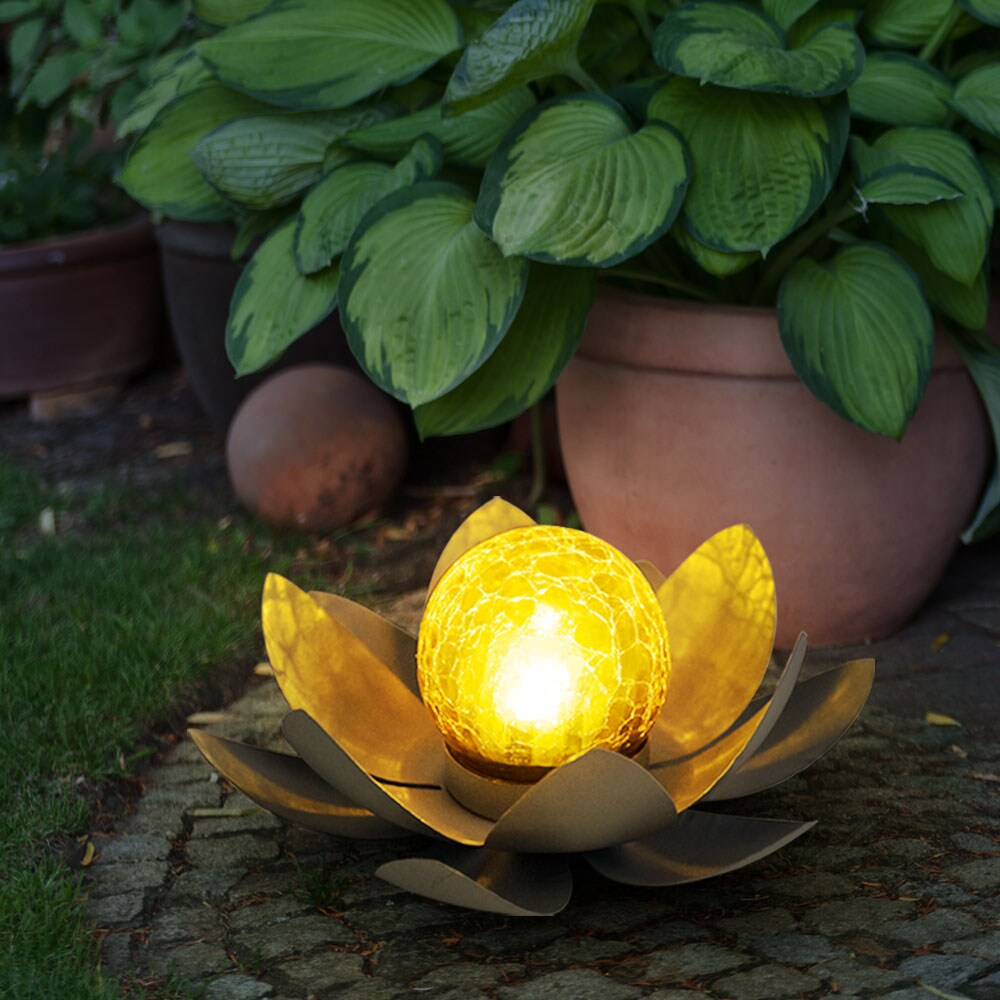2er Set LED Solarleuchte, Lotusblume, 25 cm