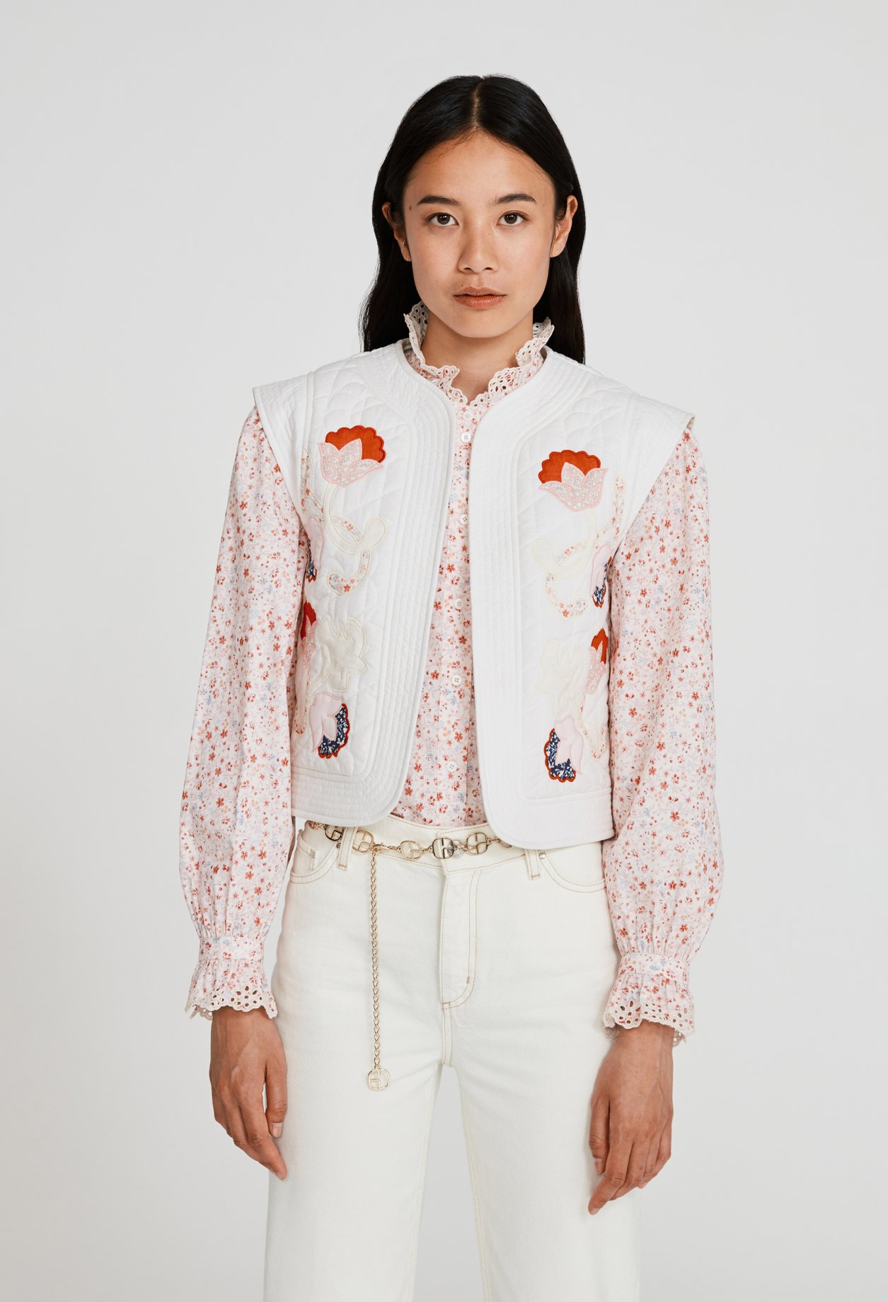 Blouson blanc matelasse
