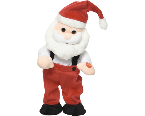 Kerstfiguur Kerstman dansend H 32 x 10 cm rood