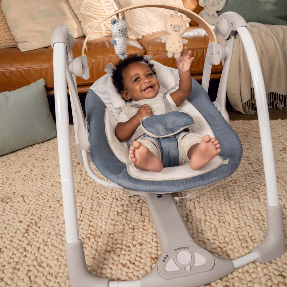 Køb Ingenuity Chambray Swing 'N Go Portable Swing™ Skråstol