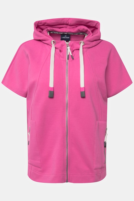 Kapuzen-Weste, oversized, Zipper, Zipptaschen