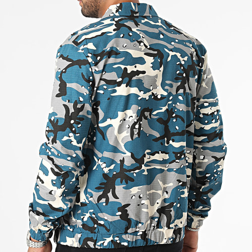 Veste Zippée Bleu Gris Camouflage