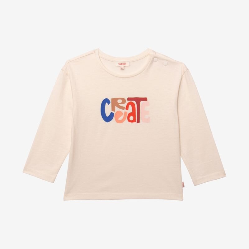 T-shirt bébé fille message blanc en coton recyclé Catimini Blanc