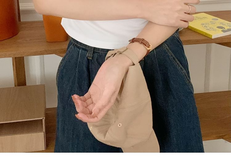 Dewbluen - T-shirt met korte mouwen en hoge hals, effen