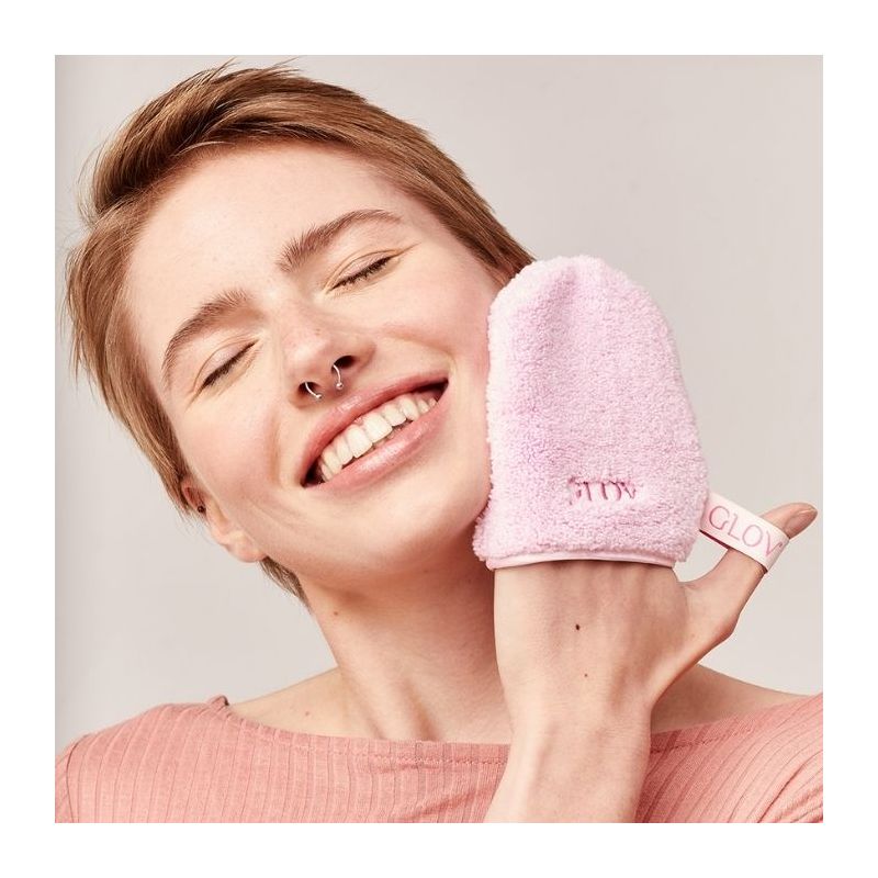 Gant démaquillant à l'eau réutilisable rose Glov