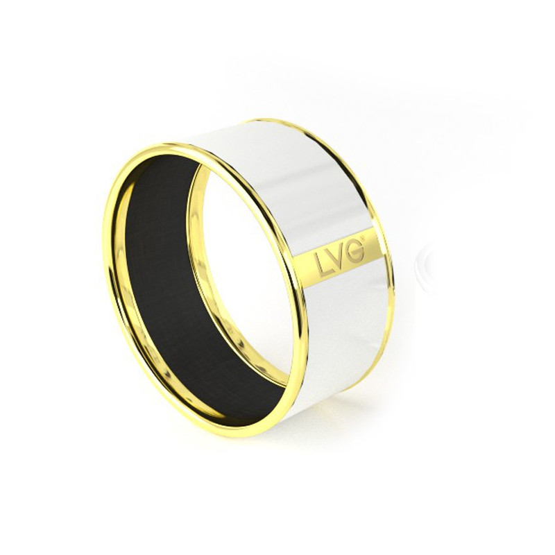 Legend Vogue - Bracelet Bangle Or Jaune Pure LVG Blanc