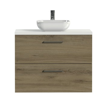 Tiger badkamermeubel Studio 80cm chalet eik/witte waskom met vierkante greep