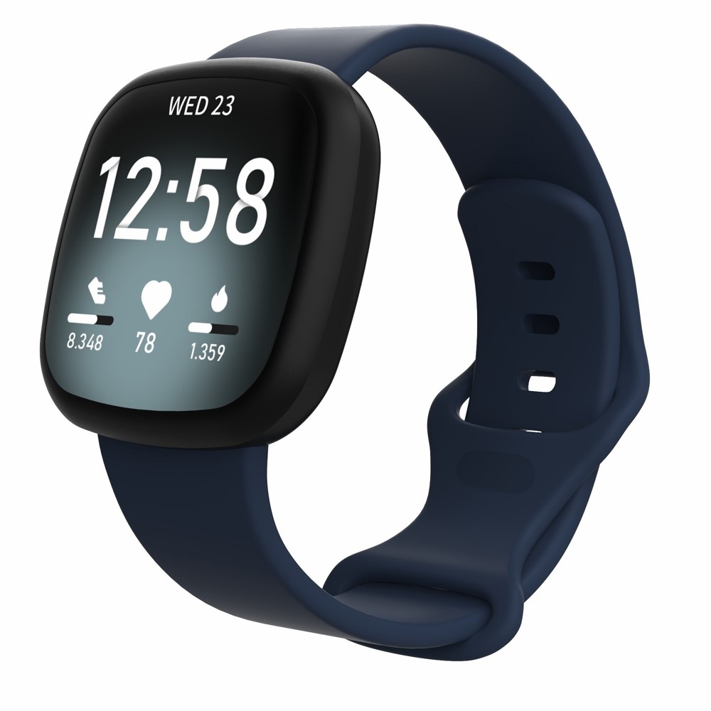 Fitbit Versa 4 / Versa 3 / Sense 2 / Sense Silikon Sport Armband (Gelenkumfang 160-200mm) - Dunkelblau