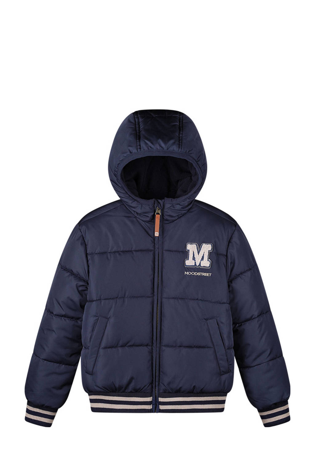 Moodstreet gewatteerde winterjas Justin donkerblauw