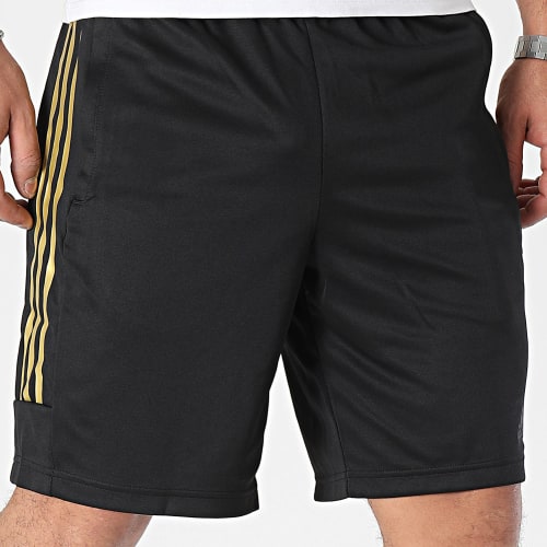 Short Jogging A Bandes Tiro Noir Doré