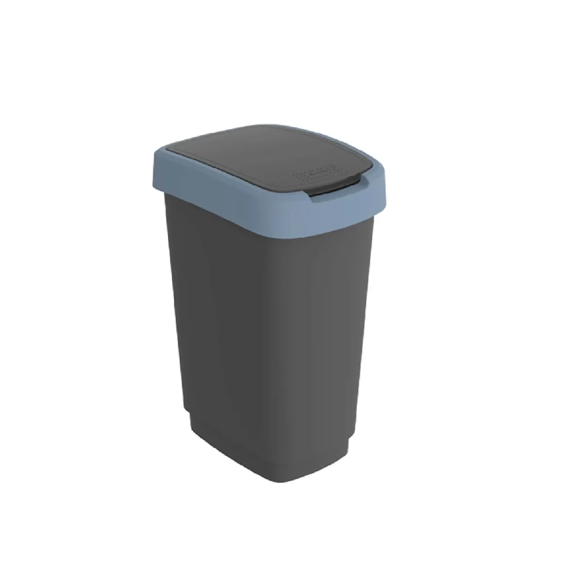 Poubelle de Tri Rotho 50 L Noir/Bleu