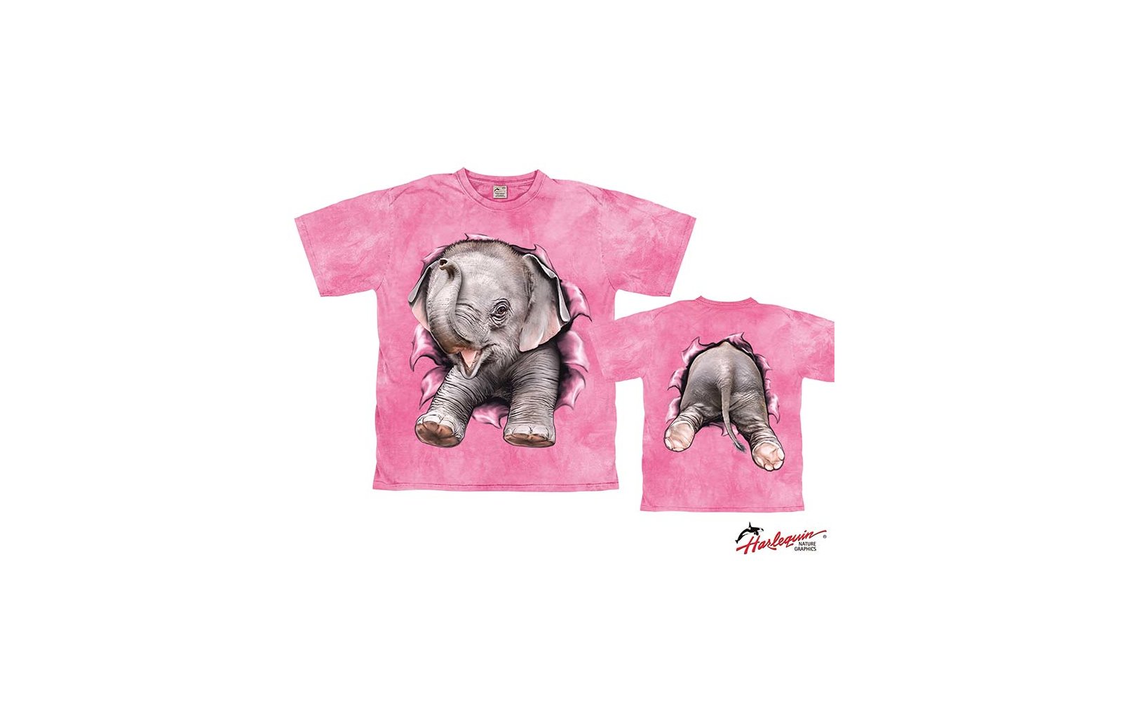 Harlequin Baby Elephant Bubble Gum Kinder T-Shirt