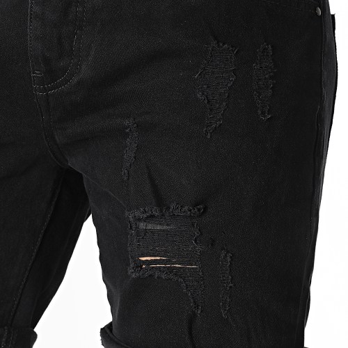 Short Jean Avec Destroy 0207 Noir