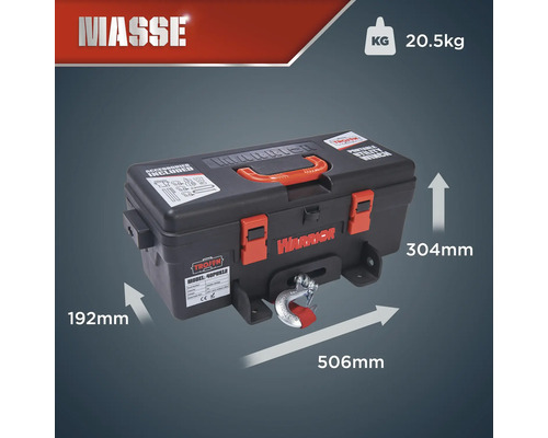 TROJAN draagbare elektrische lier 4000LB / 1,8t synthetisch touw 12V