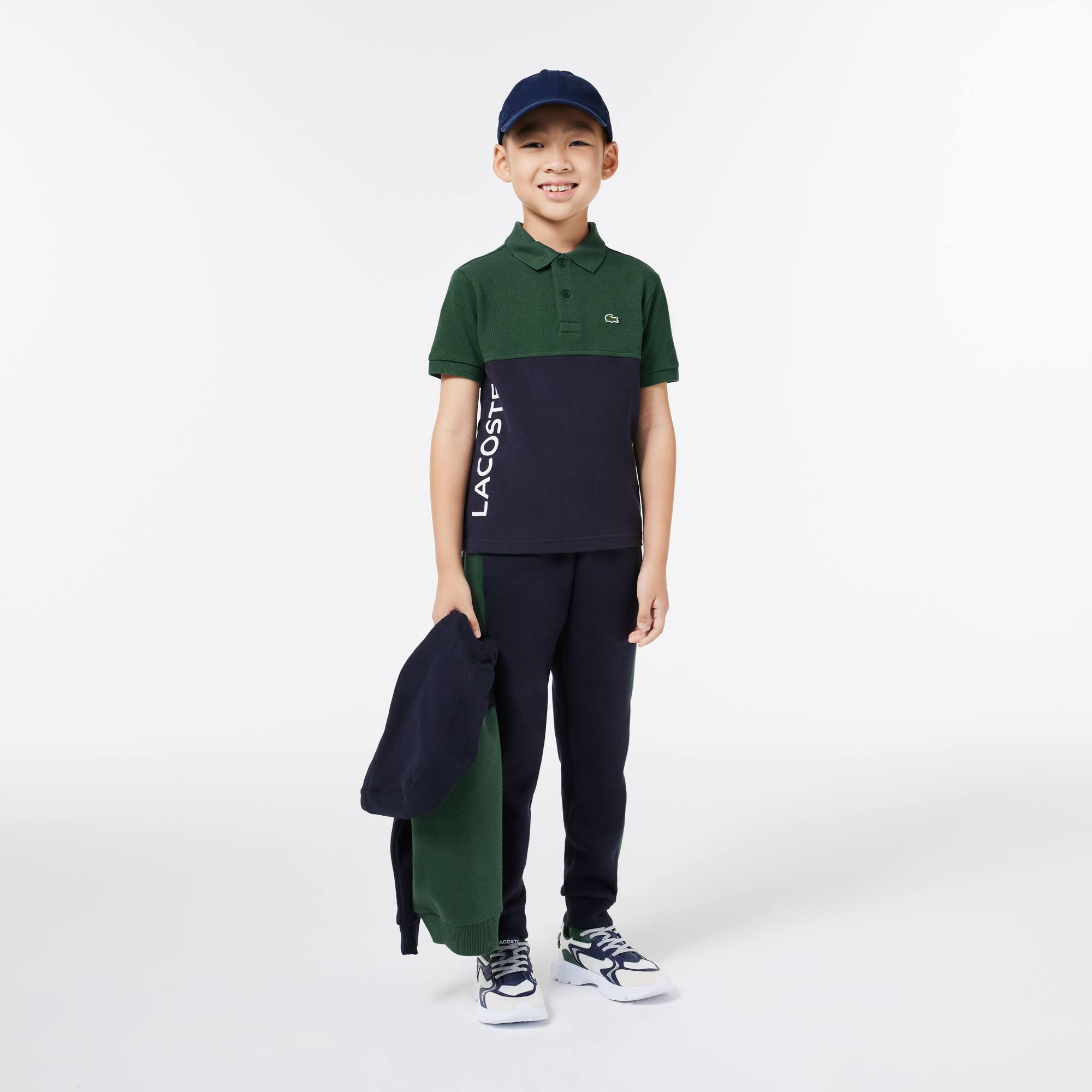 Polo enfant Lacoste color-block en piqué de coton biologique Polos - Vert - Lacoste - Enfant