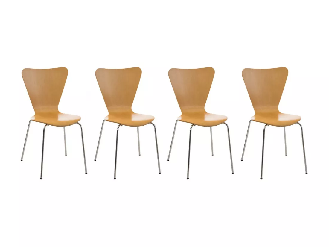 Lot de 4 Chaise de conférence - Bois & Nature - Nature - Calisto
